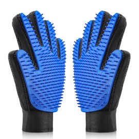 USION Pet Dog Cat Grooming Glove 2 Pack,[Upgraded 259 Pins] Pet Hair Remover Mitt Massage Deshedding Glove Brush with Longer Tips for Long Short Fur Dogs Cats Rabbits Horses and More(LEFT & RIGHT)
