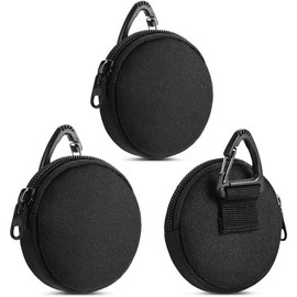 Coin Pouch, Small Coin Purse Keychain, Accessories Case for Military Gear Bags, Little Change Wallet, Wireless Headset Pack. - Color: 3PCS (Black)