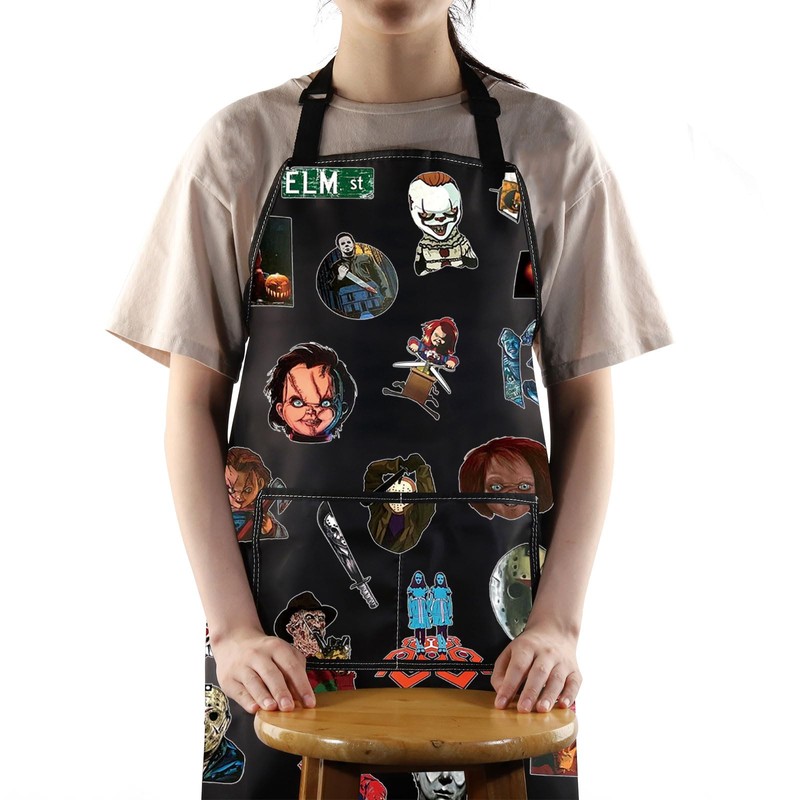 MYSOMY Horror Characters Kitchen Apron Horror Movie Gift Pennywise &