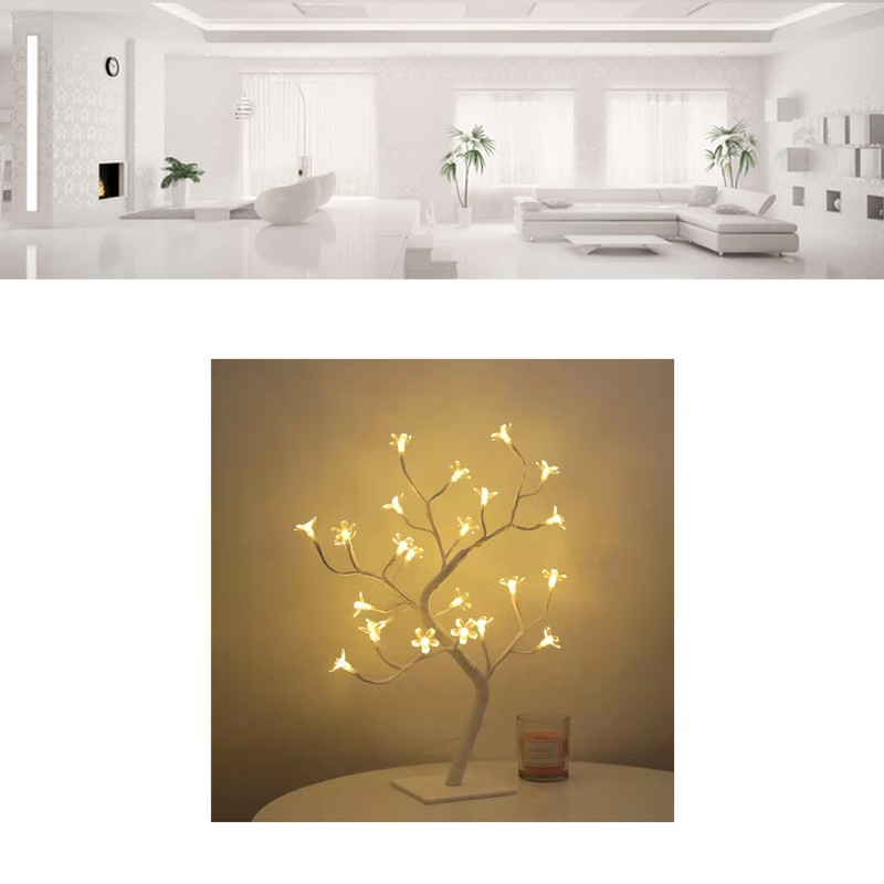 LED Tabletop Bonsai Tree Lamp USB Tree Lamp Christmas Bedroom