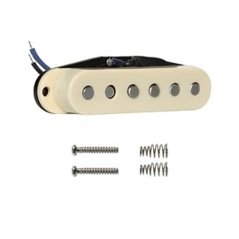 Phrilam Pro ST-60S Staggered Alnico 5 Single Coil Middle/50mm Pickup 6.1K for Strat Style Electric Guitar,Cream
