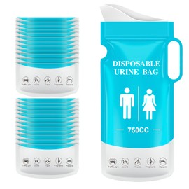 koliprn 8/12/24 pcs Disposable Urine Bag，750ML Urine Bags for Travel, Elderly People.Children, wome，Pee Bags for Travel for Men- (24)