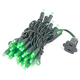 Novelty Lights 50 Light LED Christmas Mini Light Set, Outdoor Lighting Party Patio String Lights, Green, Black Wire, 11 Feet