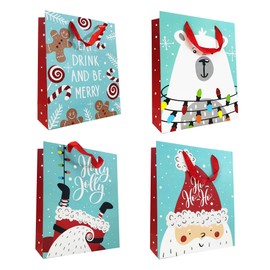 allgala 12 Pack Christmas Gift Bags, 13" Glitter