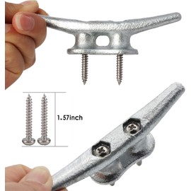 VEITHI Dock Cleat 4 inch - Hot Dipped Galvanized Boat Cleats, Rope Cleat, Boat Dock Cleats with Hardware Ideal for Small Boat,Deck,Piers for Tying up Boats,Marine Decor,Boat Tie Down Cleats (16 Pack)