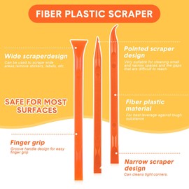 Plastic Scraper Tool, 9-Piece Multi-Use Non-Scratch Window Scraper Set, Portable Car Crevice Cleaning Tool for Tight Spaces, Food, Labels, Oil Stains, and Dirt, Ideal for Kitchen and Home Use