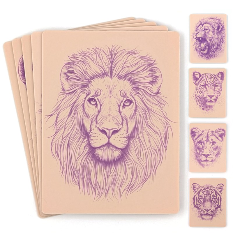 Pre-Printed Tattoo Practice Skins - 5 Pack | Pre-Printed Designs