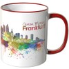 WANDKINGS® Tasse, Schriftzug Guten Morgen Frankfurt! mit Skyline - ROT