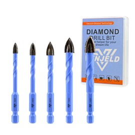 VENJELD Masonry Drill Bits Set - 5/6/8/10/12mm 5Pcs Carbide Drill Bit for Wood Plastic Masonry Ceramic Tile - Quick Change Hex Shank with Storage Case