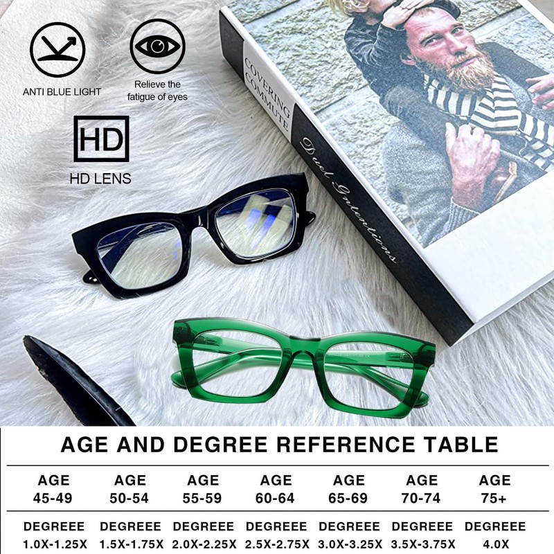 Hubeye Oprah Style Readers for Women Stylis Style Reading Glasses
