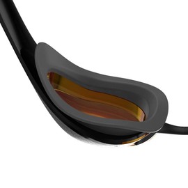 Speedo Unisex Fastskin Pure Focus SwiMing Goggles, Competitive Racing Goggles, Anti-fog, Anti-leak, Black/Orangegold, One Size