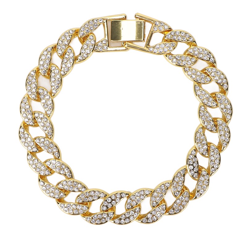 Cuban Bracelet Cuban Boutique Rhinestone Jewelry Hip Hop Couple Bracelet
