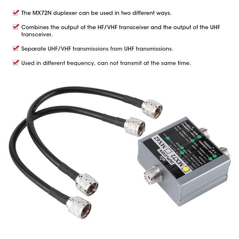 MX72 VHfUHF Duplexer 144-148MHz 400-470MHz Different Frequency Indoor Antenna Combiner
