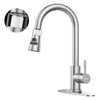 Kitchen Faucet With Pull Down Sprayer, Hurran Brushed Nickel Water