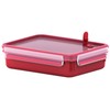 Tefal Master Seal Micro Rectangle Food Storage, Red/Clear, 1.2 Litre