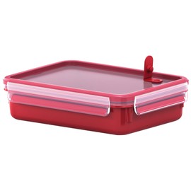 Tefal Master Seal Micro Rectangle Food Storage, Red/Clear, 1.2 Litre