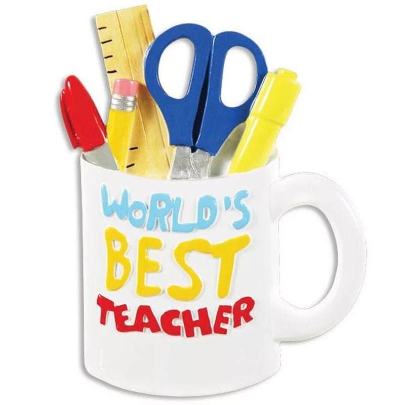 PolarX Best Teacher Mug With Tools Christmas Ornament