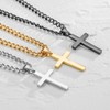 Zocomi Black Layered Cross Necklace for Boys Men Stainless Steel