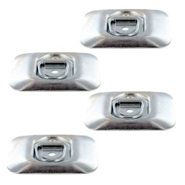 US Cargo Control Surface Mount Zinc Plated Rope Ring Tie Down - 4 Pack