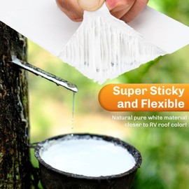 WELLUCK RV Roof Tape Sealant Roofing Tape, 4 Inch X 50 Foot Natural White RV Tape for Roof Repair Camper Trailer Boat Sealing Leak Repair, UV & Waterproof