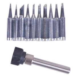 Bleiou 10pcs+Iron casing /lot Lead-free Solder Iron Tip 900M-T For 936 SAIKE ATTEN AOYUE KADA YIHUA Soldering Rework Station Iron