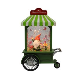 Acrylic LED & Water Spinning Cart with Gnome BO, Light up, 3AA Batteries not Included