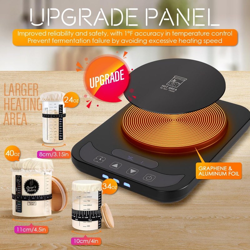 Aimoptg 2025 Upgrade Sourdough Starter Warmer, Precise 1°F Thermostat Control