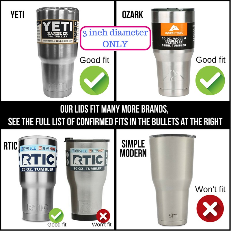 3 Yeti Lids 20/10 oz Spill Proof - No Leak