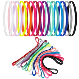 Lusofie 14 Pcs Thin Elastic Headbands, Non Slip Running Headbands For Women And Men (Multi-Colored)