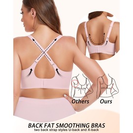 Gailife Smooth Wireless Bras for Women No Underwire Comfort Seamless Supportive Bra Raceback Push Up Bralettes Full Coverage -PK,XXL Pink