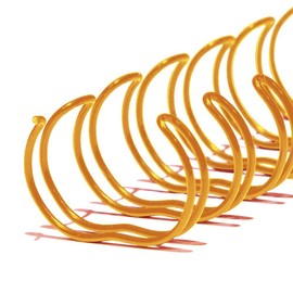 TRUBIND Twin Loop Wire Binding Spines - 3/4 inch Diameter - 11 inch Length - 2 to 1 Pitch - Gold - 140 to 160 Sheet Capacity - 50 per Box to Bind Reports and Projects (EW21L0304-GD)