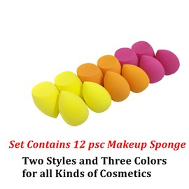 Wiko 12 Pcs Makeup Sponge Set for foundation and concealer Latex Free Makeup Blender For Powder Cream and Liquid Super Soft Wonder Blender