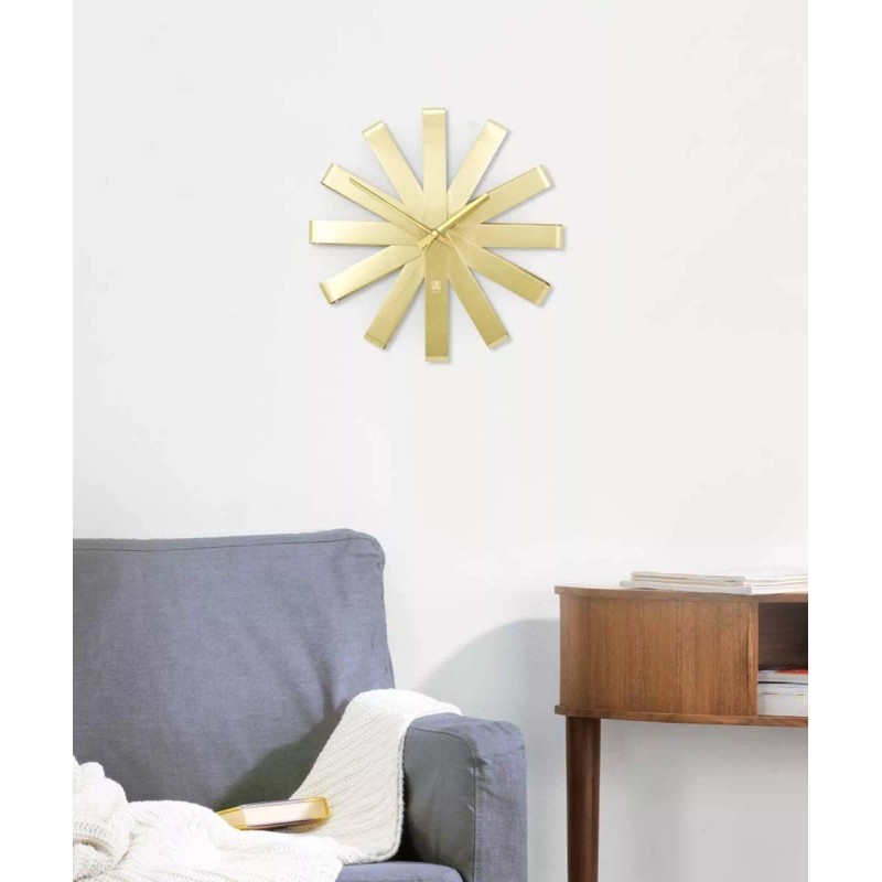 Umra Reloj Pared Modern Plateado Movimiento Cuarzo Decora Hogar