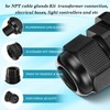 50 Pcs 3/4" NPT Black Nylon Cable Gland, Waterproof IP68