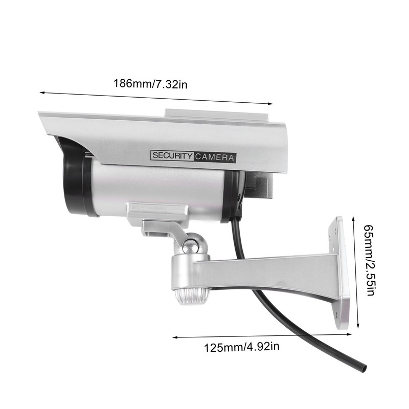 Fake Surveillance Camera Solar Powered Simulation Monitor with LED Flashing