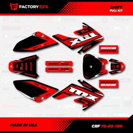 Factory EFX Black & Red Shift Racing Graphics kit Fits 04-10 Honda Crf100 CRF 100 Decal