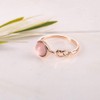 ASFKIPMF 18K Rose Gold Filled Ring Moon Moonstone Solitaire Ring