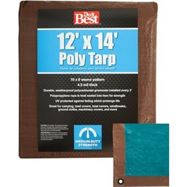 Do it Best 764388 Medium-Duty Poly Tarpaulin, 12X14, Brown/Green
