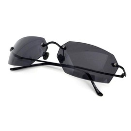 Matrix Agent Smith Square Sunglasses men Ultralight Rimless, Black, Normal Size