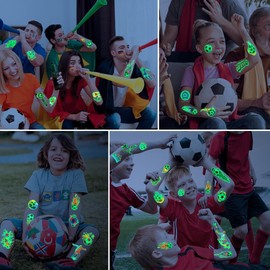 Pack of 100 Tattoos for Children, Football Gifts Boys Luminous Tattoos Children's Gift Boy 3 4 5 6 7 8 9 10 Years Children's Tattoos Football Decoration Birthday Children Temporary Tattoos Easter