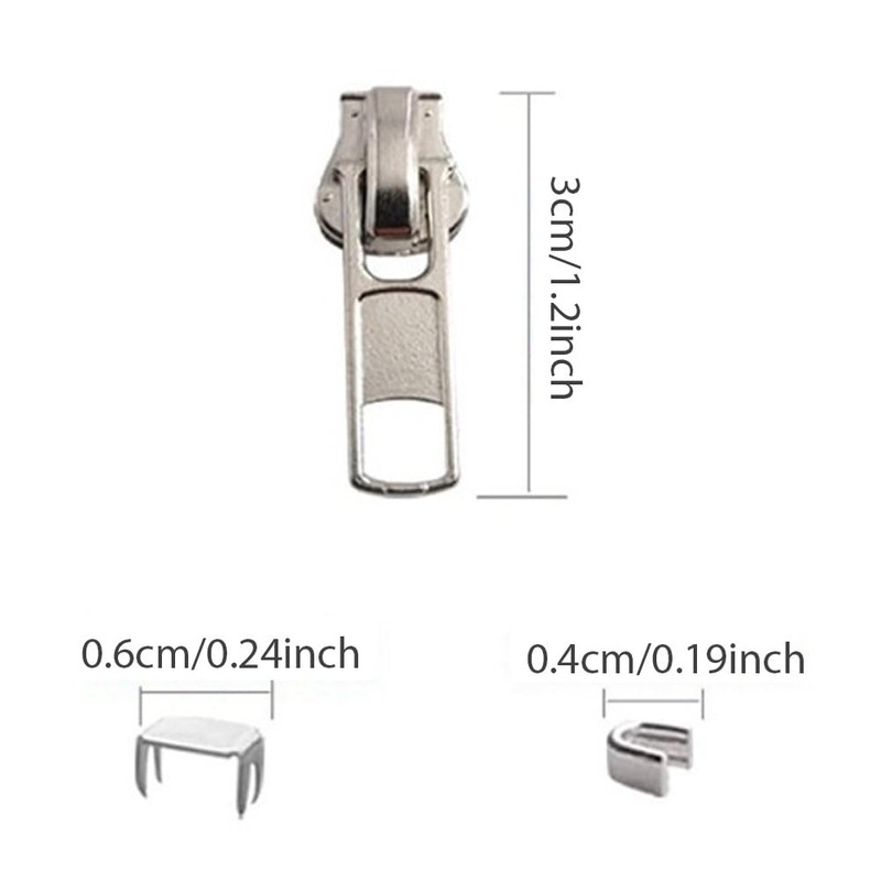 Zip Repair Kit, 58Pcs Metal Zipper Pull Replacement, Copper Zipper