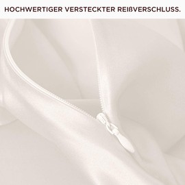 THXSILK 22 Momme Seide Kissenbezug - 100% Seide Kopfkissenbezug Sofakissenbezug Kinderwagen - Anti milben Reißverschluss Seidenkissenbezug - Weiß 80 x 80 cm
