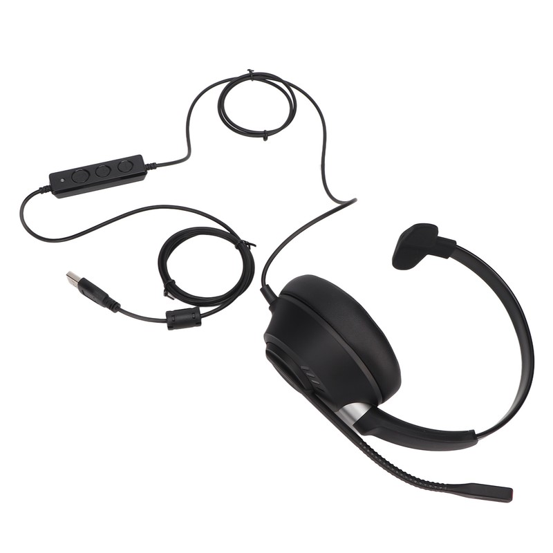 Telephone Headset Noise Cancelling Clear Chat USB Plug Computer Headphone