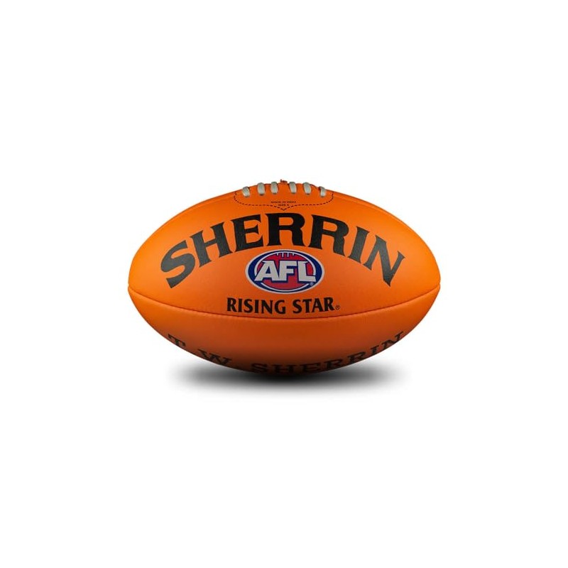 Sherrin AFL Rising Star Leather Football, Orange, Size 3