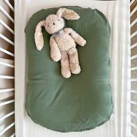 MOZAH Baby Lounger Pillow Cover – Machine Washable and Breathable Cotton fitting most Infant Loungers and Baby Nest Loungers (Roman Green)