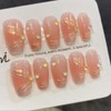 Pure Handmade Nails Press on Nail Reusable Fake Nails Gold