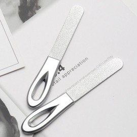 Double-sided stainless steel nail filing nail file care tool / 스텐 손톱 정리 네일 파일 케어 도구 양면