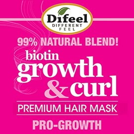 Difeel Mascarilla Capilar Biotina Para El Crecimiento Y Curl 12 Oz. - Mascarilla Capilar Para El Crecimiento Del Cabello Rizado                       