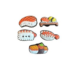 Decorative Sushi-Themed Shoe Charms, 5-Piece Set