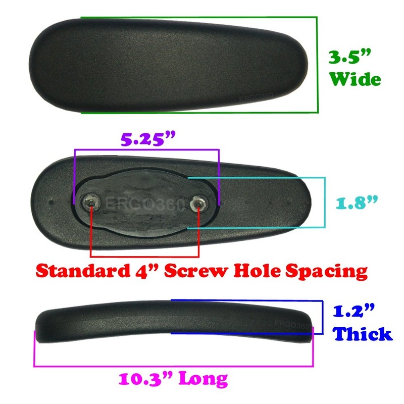 Ergo360 Chair Armrest Arm Pads - Soft Replacements - 2
